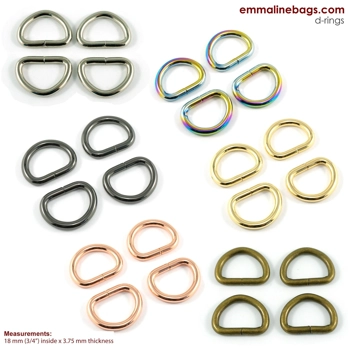 Emmaline 3/4 18mm D-Ring - Pack of 4