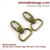 Emmaline 3/4 inch 20mm Swivel Snap Hook - Pack of 2