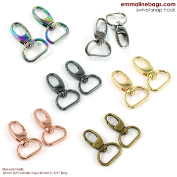 Emmaline 3/4 inch 20mm Swivel Snap Hook - Pack of 2