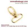 Emmaline 1.5 inch 38mm Swivel Snap Hook - Pack of 2