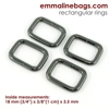 Emmaline 3/4 inch 18mm Rectangular Ring - Pack of 4