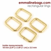 Emmaline 3/4 inch 18mm Rectangular Ring - Pack of 4