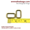 Emmaline 3/4 inch 18mm Rectangular Ring - Pack of 4