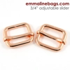 Emmaline 3/4 inch 18mm Adjustable Strap Sliders - Pack of 2