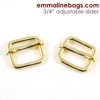 Emmaline 3/4 inch 18mm Adjustable Strap Sliders - Pack of 2
