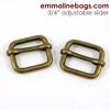 Emmaline 3/4 inch 18mm Adjustable Strap Sliders - Pack of 2