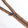 Metal Look Natural Zipper Tape with 4 Pulls - 7 finishes - by the metre