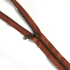 Metal Look Cinnamon Zipper Tape with 4 Pulls - 3 finishes - by the metre