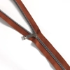 Metal Look Cinnamon Zipper Tape with 4 Pulls - 3 finishes - by the metre