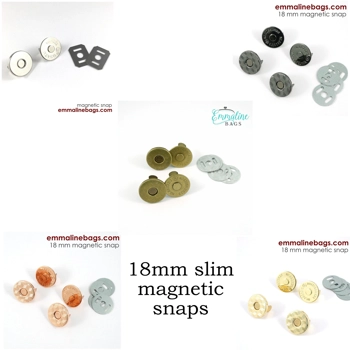 Emmaline Magnetic Snaps - 18mm - Slim - Pack of 2