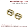 Emmaline 1/2 inch 12mm Adjustable Strap Sliders - Pack of 2