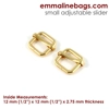 Emmaline 1/2 inch 12mm Adjustable Strap Sliders - Pack of 2