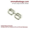 Emmaline 1/2 inch 12mm Adjustable Strap Sliders - Pack of 2