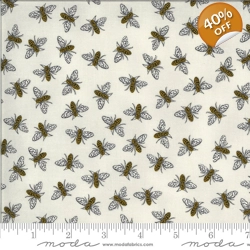 REMNANT - Deb Strain - Bee Grateful - Buzz - Dove Grey - Fat Quarter