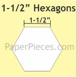Paper Pieces - 1 1/2 inch Hexagons - Pack of 50