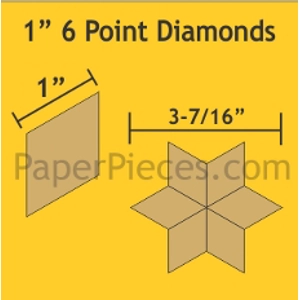 Paper Pieces - 1 inch 6 Point Diamonds - Pack of 75