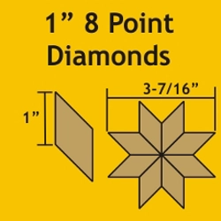 Paper Pieces - 1 inch 8 Point Diamonds - Pack of 100
