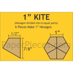 Paper Pieces - 1 inch Hexagon Kites - Pack of 120
