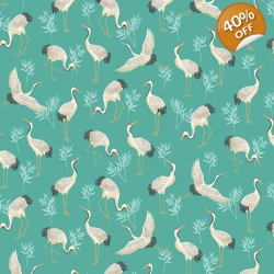 Makower - Michiko - Cranes - Turquoise