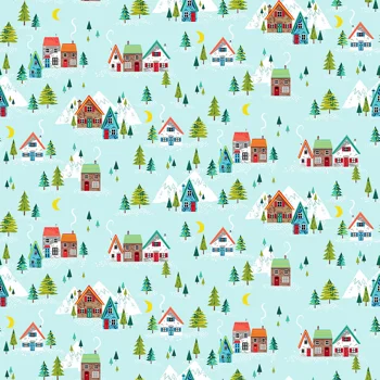 REMNANT - Makower - Santa Express - Scenic - Turquoise - 45cm