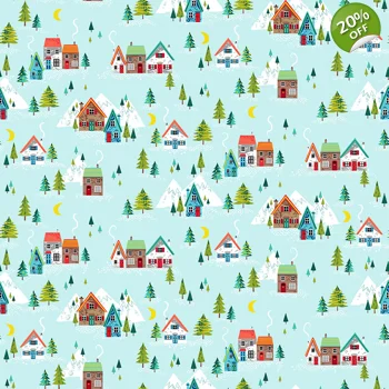REMNANT - Makower - Santa Express - Scenic - Turquoise - 45cm