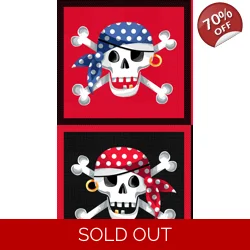 Makower - Pirates - Skull and Crossbones Panel
