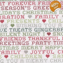 BasicGrey - Hustle & Bustle - Cross Stitch Words - Blizzard