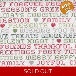 BasicGrey - Hustle & Bustle - Cross Stitch Words - Blizzard