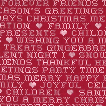 REMNANT - BasicGrey - Hustle & Bustle - Cross Stitch Words - Candy - 45cm x 55cm