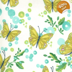 Moda - Robin Pickens - Cottage Bleu - Butterflies - Cream