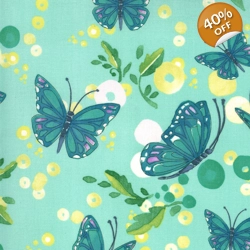 Moda - Robin Pickens - Cottage Bleu - Butterflies - Dewdrop