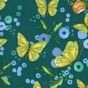 Moda - Robin Pickens - Cottage Bleu - Butterflies - Pond