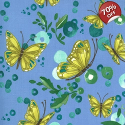 Moda - Robin Pickens - Cottage Bleu - Butterflies - Sky