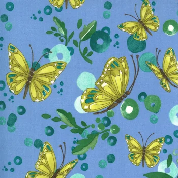 Moda - Robin Pickens - Cottage Bleu - Butterflies - Sky