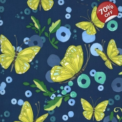 Moda - Robin Pickens - Cottage Bleu - Butterflies - Midnight