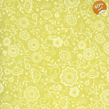 Moda - Robin Pickens - Cottage Bleu - Floral - Sunlit - Cream