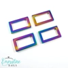 Emmaline 1 inch 25mm Flat Rectangular Ring - Pack of 4