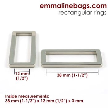 Emmaline 1.5 inch 38mm Flat Rectangular Ring - Pack of 4