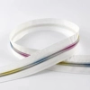 Black/White Nylon Zipper Tape #5 - Multicolour Teeth - by the Metre