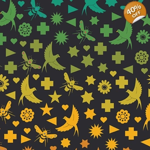 REMNANT - Alison Glass - Art Theory - Seventy Six Bird & Bee - Night - 28cm