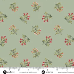 Laundry Basket Quilts - Blue Willow - Corsage - Sage