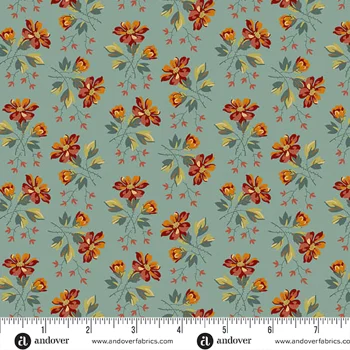 Laundry Basket Quilts - Blue Willow - Wildflower - Seafoam