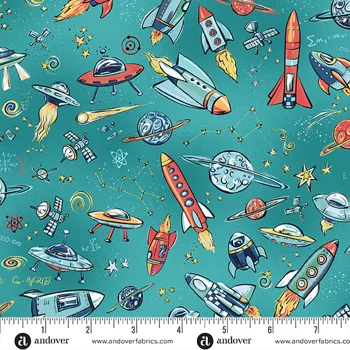 Makower - Orbit - Formula - Rockets - Teal