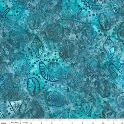 Riley Blake Batiks - Toes in the Sand - Teal Waterfall