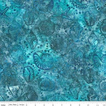 Riley Blake Batiks - Toes in the Sand - Teal Waterfall
