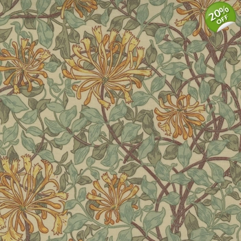 Barbara Brackman - Best of Morris - Honeysuckle - Sage Green