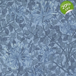 Barbara Brackman - Best of Morris - Honeysuckle - Light Blue