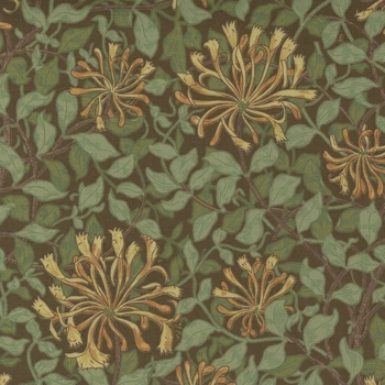 Barbara Brackman - Best of Morris - Honeysuckle - Brown