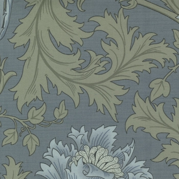 Barbara Brackman - Best of Morris - Anemone - Light Blue - Black