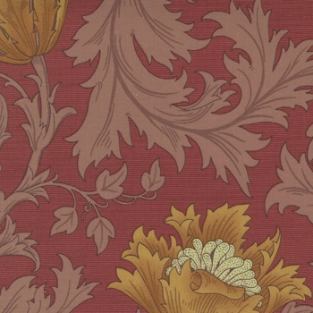Barbara Brackman - Best of Morris - Anemone - Deep Red